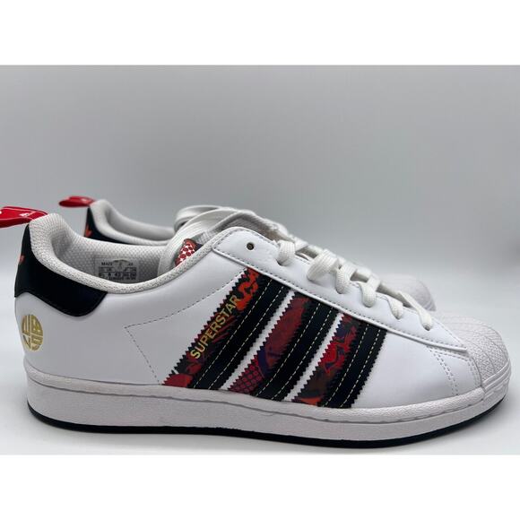 Adidas Originals Superstar CNY 2021 White Black Red Q47184 Men Size 8.5 NWT - Picture 1 of 12